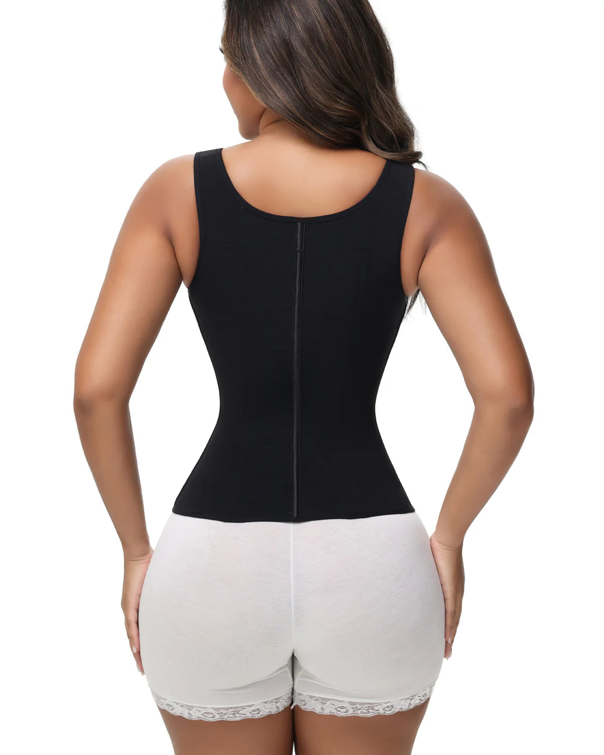 Milimom® Women's Boned Latex Zipper Corset Tummy Control Body Shaper Vest With Bra