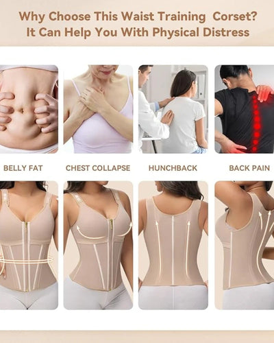 Milimom® Women's Boned Latex Zipper Corset Tummy Control Body Shaper Vest With Bra