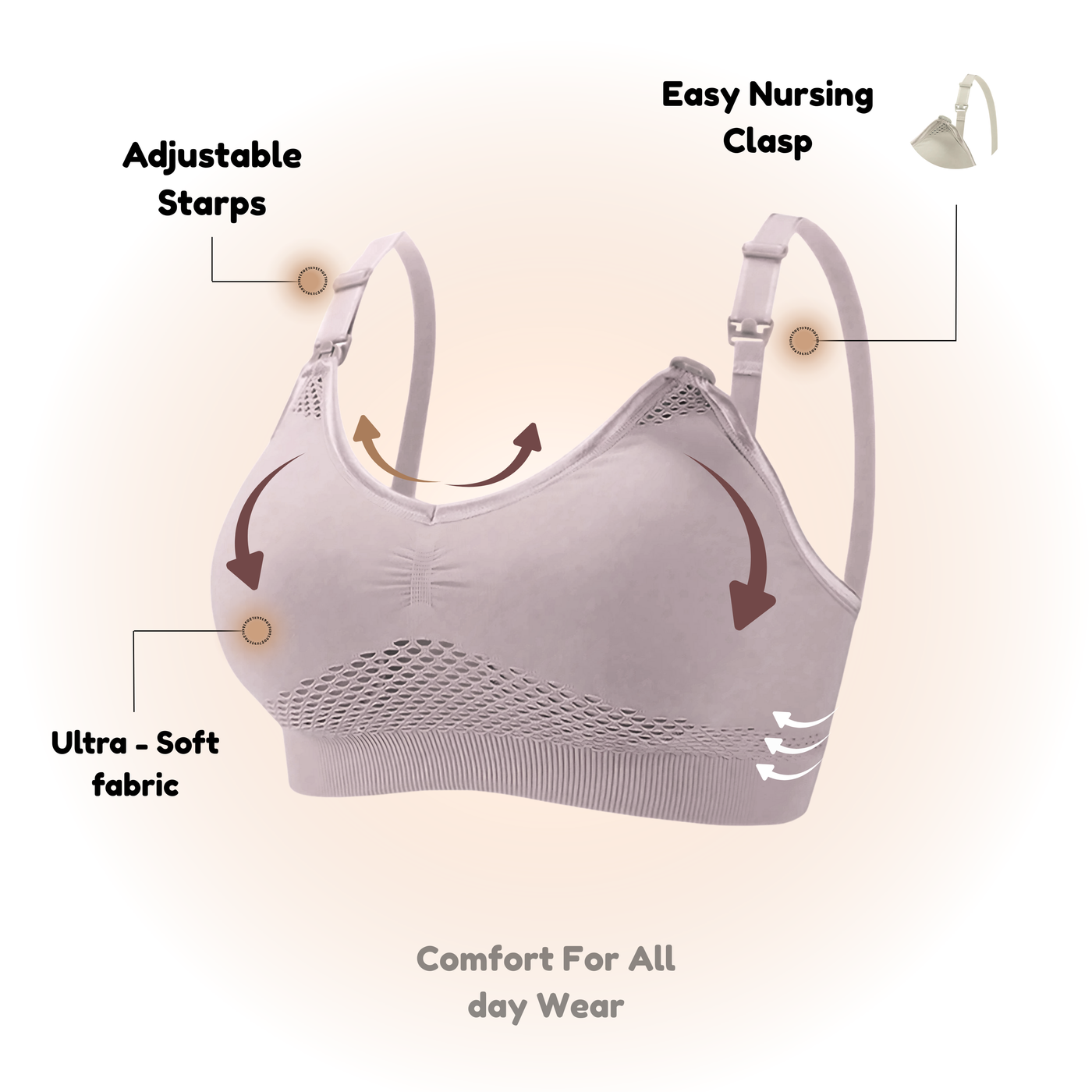 Milimom® Breathable Pregnant Women Maternity Seamless Breastfeeding Nursing Bra